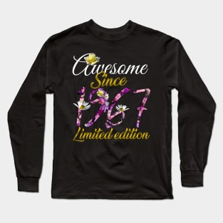 Awesome since 1967 Tee 55 Year Old Floral 55th Birthday Long Sleeve T-Shirt